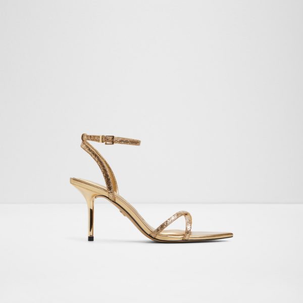 Adrina Gold Heeled Sandals