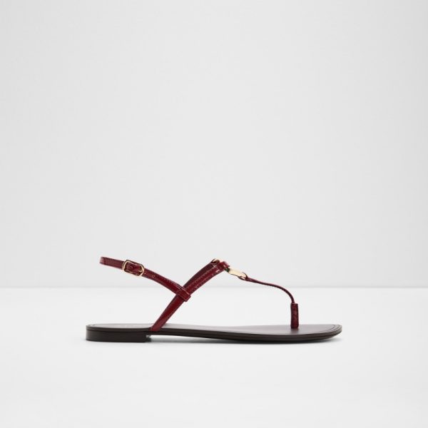 Main View Of Red Alannah Flat Sandals For Women