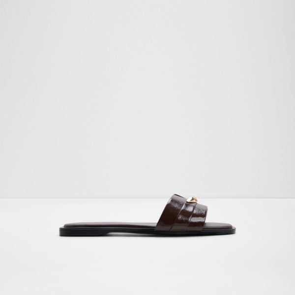 Main View Of Brown Briela Flat Sandals For Women