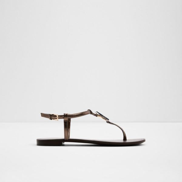Main View Of Brown Farfallina Flat Sandals For Women