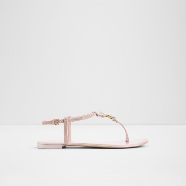 Main View Of Pink Farfallina Flat Sandals For Women