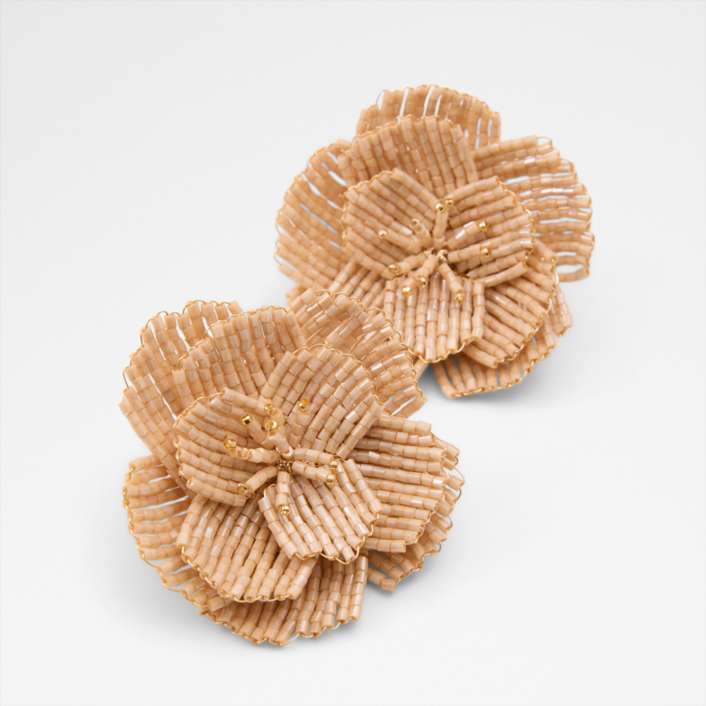 Fleurish Medium Beige Earrings