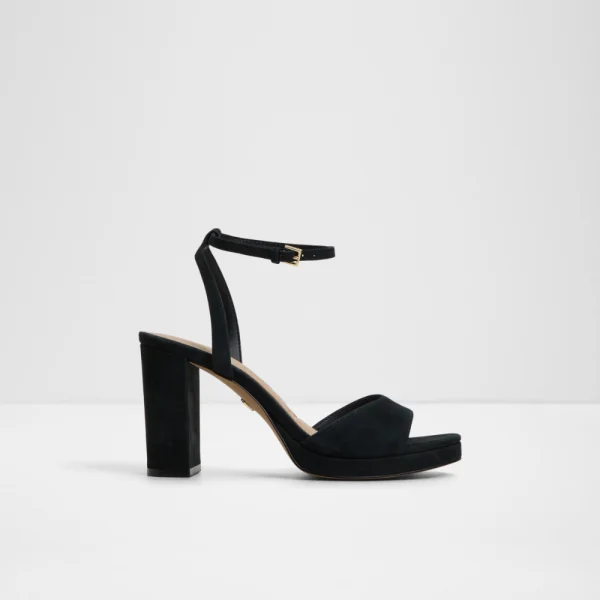Strappy heeled sandal, Black