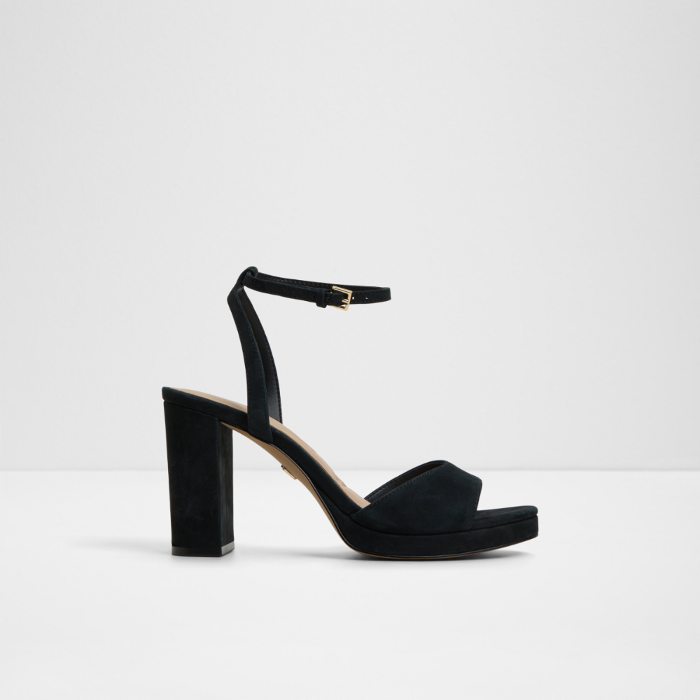Strappy heeled sandal, Black