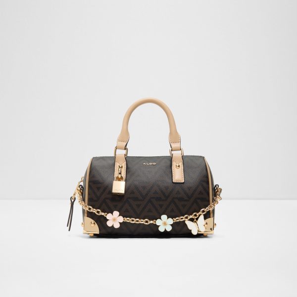 Irisea Handbag With Removable Ornament Charm Set in Brown