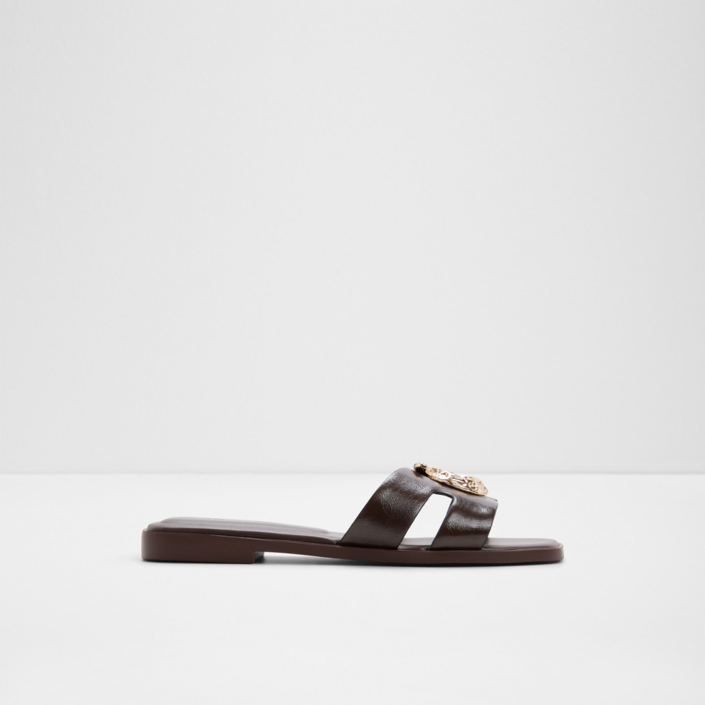 khali, Flat Sandals, Dark Brown