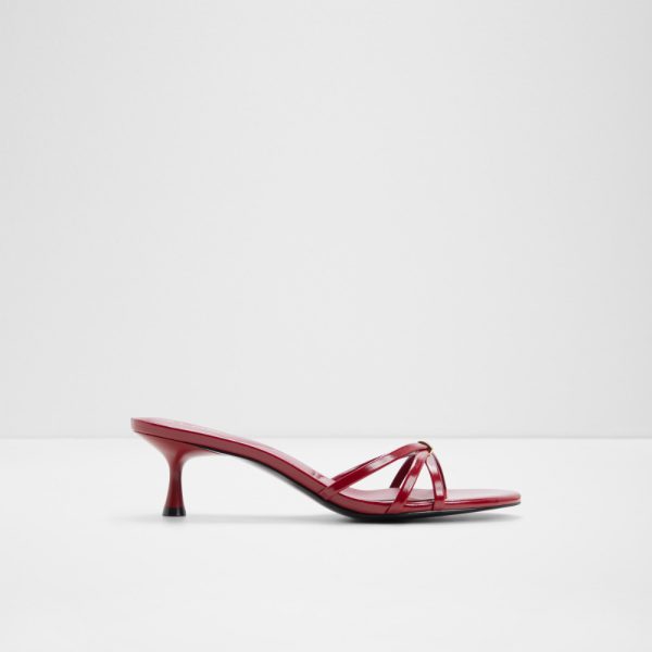 Main View Of Red Madalyn Heeled Sandals For Women