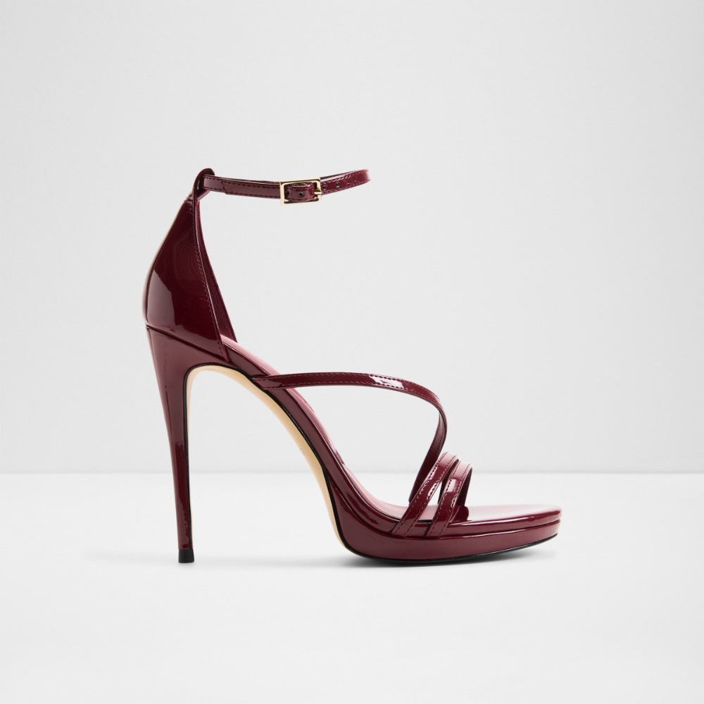 Main View Of Red Odella Heeled Sandals For Women