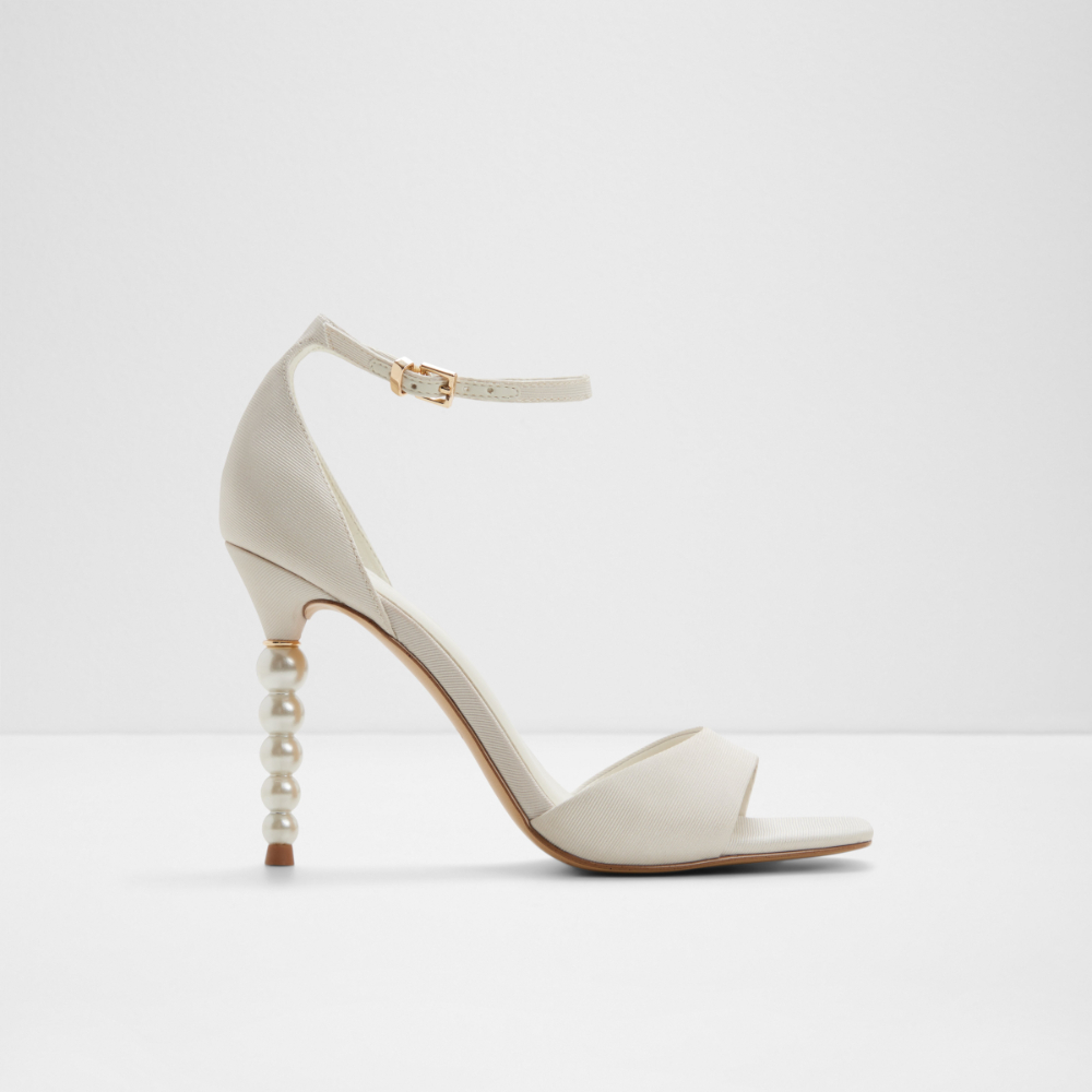 Pearletta White/Bone Heeled Sandals