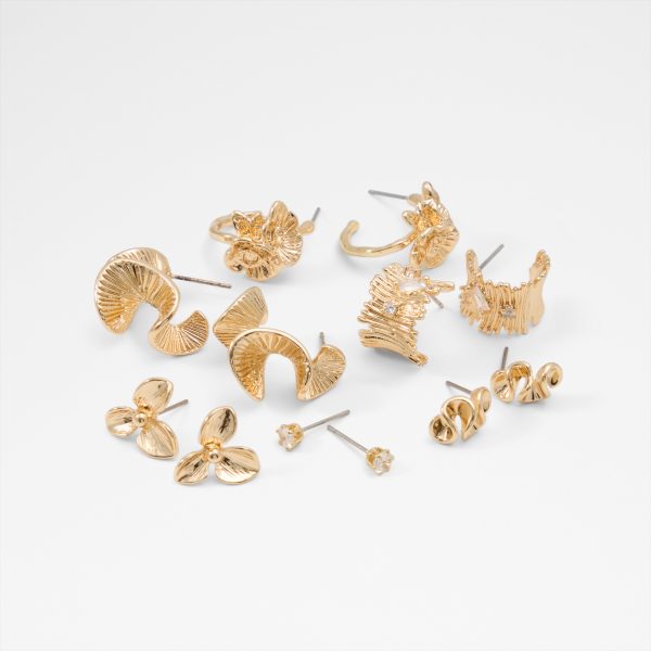 Reverie Earring set in Gold/clear multi