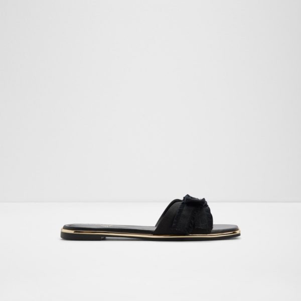 Rhuli Black Flat Sandals