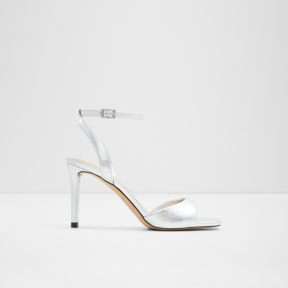 Strappy stiletto sandal, Silver