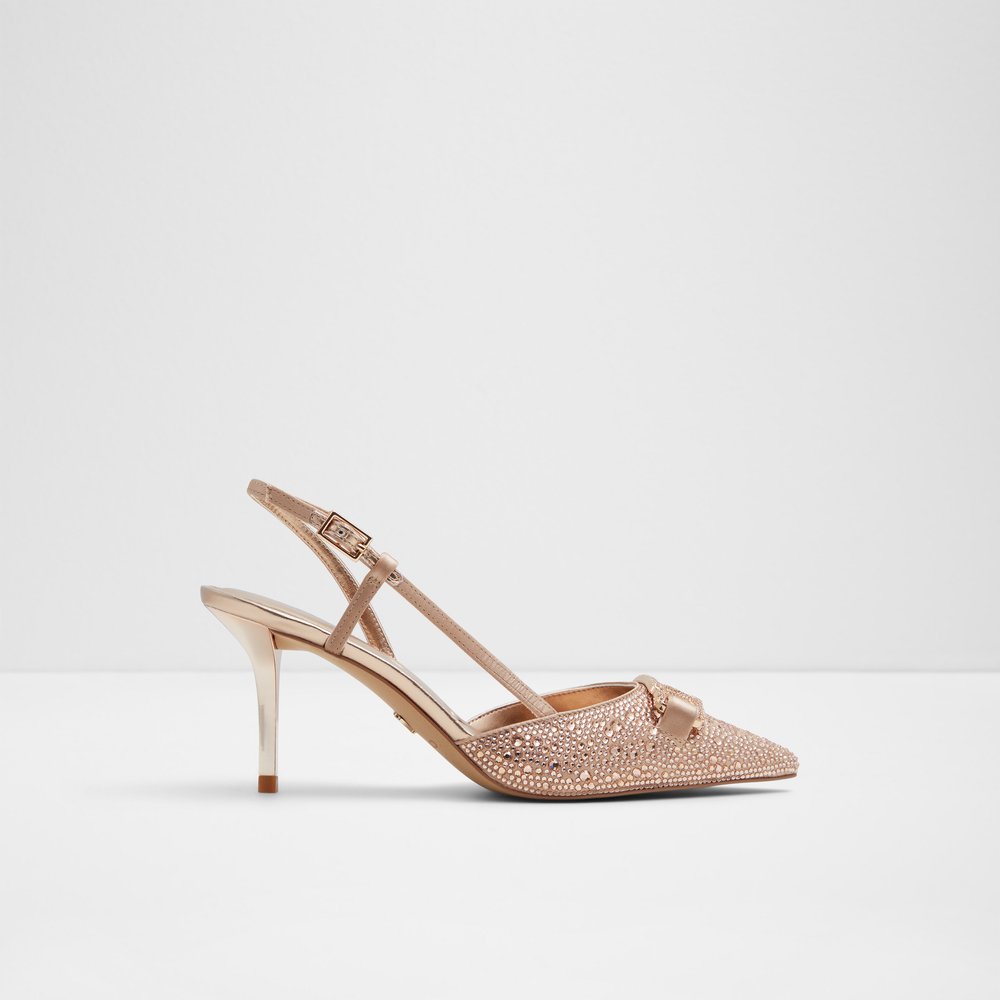 rose gold midi heels
