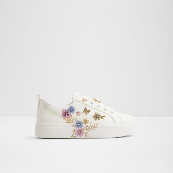 Springflowers Low Top Sneaker in White/multi