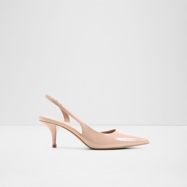 Main View Of Beige Stessylowsling Heeled Shoes For Women